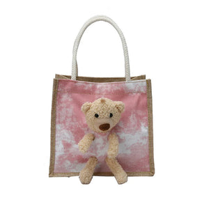 Women Big Size Handbag Tote Flower Printing Canvas Shoulder Bag