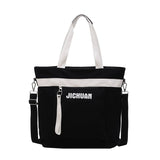 Flower Print Canvas Shoulder Bag for Big Size Women