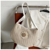 Women Big Size Handbag Tote Casual Flower Printing Canvas Graffiti Shoulder Bag