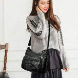 Vintage Crossbody Pu Leather Soft Washed Messenger Flap Bag