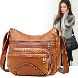 Vintage Crossbody Pu Leather Soft Washed Messenger Flap Bag