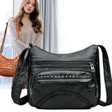 Vintage Crossbody Pu Leather Soft Washed Messenger Flap Bag