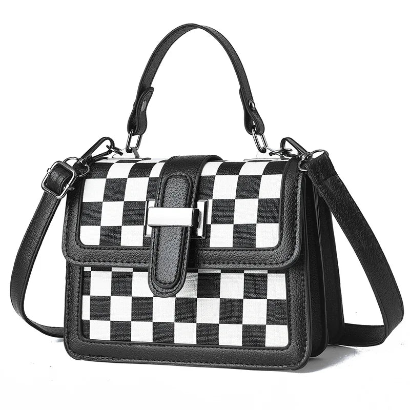 Women'S Plaid Crossbody Handbag Messenger Flap Bag