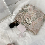 French Embossed Flower Cosmetic Bag Large-capacity