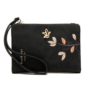Small Flower Leather Ladies Wallet Soft Female Purse Girl