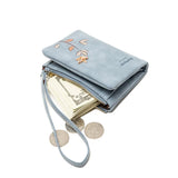 Floral Small Wallet Soft Leather Purses Short Female Wallet