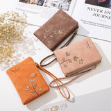 Floral Small Wallet Soft Leather Purses Short Female Wallet