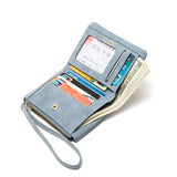 Floral Small Wallet Soft Leather Purses Short Female Wallet