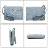 Flower Small Wallet Soft Leather Ladies Purses Short Female