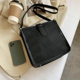 Frosted Pu Women's Shoulder Bag Large Capacity Leather Crossbody Bag