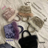 Vintage Velvet Ladies Bucket Bag Small Shoulder Crossbody Purse Evening Clutch