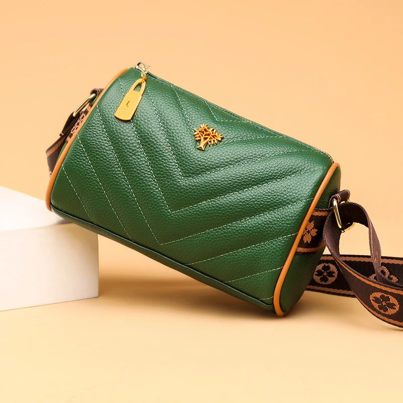 Vintage Cow Leather Crossbody Bag for Women