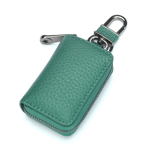 Leather Car Key Holders Men Women Zipper Key Case For Car Gift