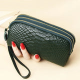 Snake Skin Clutch Purse High Capacity Wallet