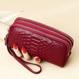 Snake Skin Clutch Purse High Capacity Wallet