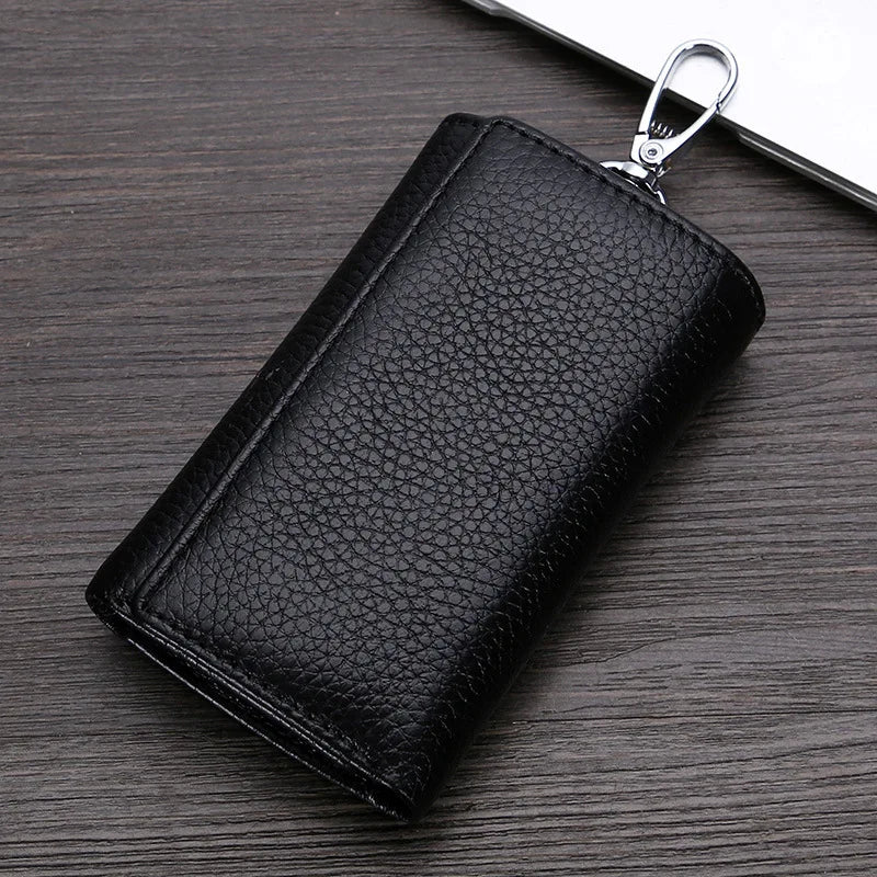 Leather Key Wallet Women Keychain Covers Zipper Key Case Bag 818
