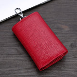 Leather Key Wallet Women Keychain Covers Zipper Key Case Bag 818