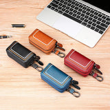 Leather Key Wallets Men Car Key Holders Top Double Zipper Keychain Case Women