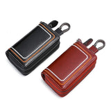 Leather Key Wallets Men Car Key Holders Top Double Zipper Keychain Case Women