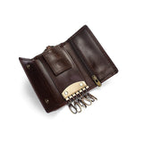 Leather Keychain Men Women Key Holder Organizer Pouch Cow Split Car Key Bag