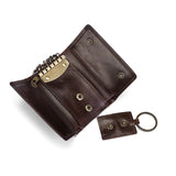 Leather Keychain Men Women Key Holder Organizer Pouch Cow Split Car Key Bag