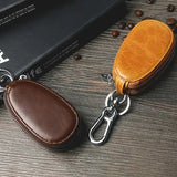 Leather Mini Car Key Case Double Zipper Portable Small Objects Storage