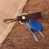 Leather Retro Purse Keychain Car Key Ring Holder Wallet Real Cowhide Keys Clip