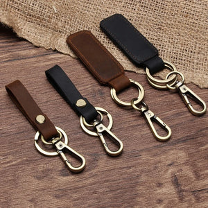 Leather Retro Purse Keychain Car Key Ring Holder Wallet Real Cowhide Keys Clip