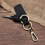 Leather Retro Purse Keychain Car Key Ring Holder Wallet Real Cowhide Keys Clip