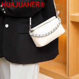Soft Cow Leather Shoulder Bag Women's Crossbody Bag with Chain