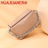 Soft Cow Leather Shoulder Bag Women's Crossbody Bag with Chain