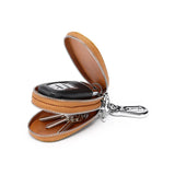 Leather Unisex Car Key Wallet Men Double Zip Keychain Holder