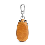 Leather Unisex Car Key Wallet Men Double Zip Keychain Holder