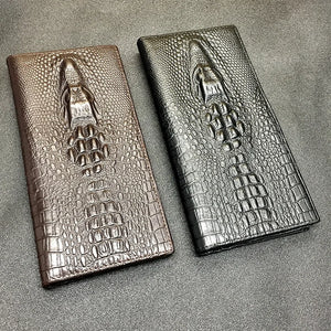 Personalized Crocodile Cattle Long Wallet