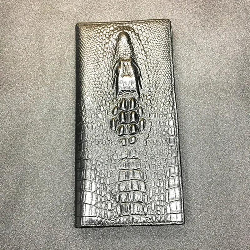 Personalized Crocodile Cattle Long Wallet