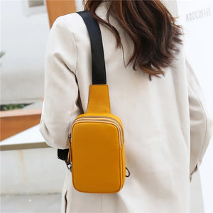 Leather Women Chest Pack High Capacity Shoulder Bag Female Purse Bag