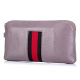 Leather Women Clutches Bags Zipper Handbag Cowhide Casual Phone Pouch Wrist Bag
