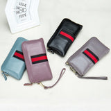 Leather Women Clutches Bags Zipper Handbag Cowhide Casual Phone Pouch Wrist Bag