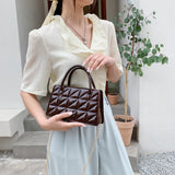 Geometric Pattern PU Leather Women Shoulder Crossbody Bags Casual Solid Ladies H