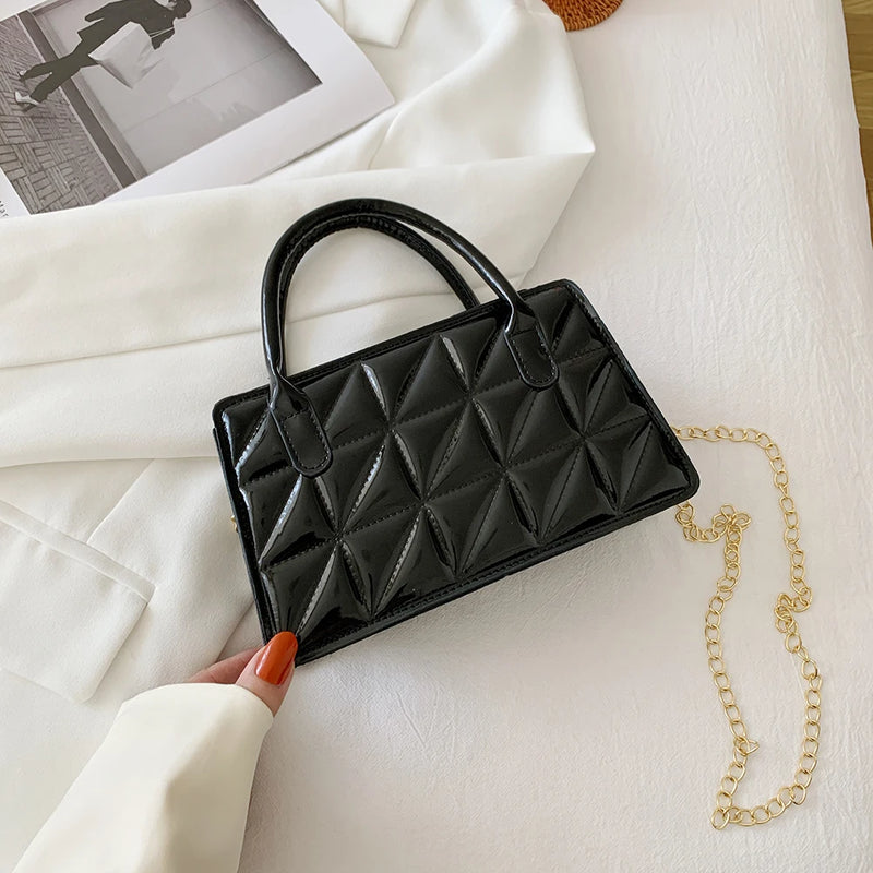 Geometric Pattern PU Leather Women Shoulder Crossbody Bags Casual Solid Ladies H