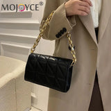 Geometric Pattern Shoulder Bag Acrylic Chain Small Flap Handbag