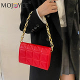 Geometric Pattern Shoulder Bag Acrylic Chain Small Flap Handbag