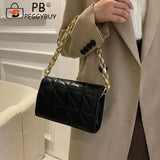 Geometric Pattern Shoulder Bag Acrylic Thick Chain Flap Handbag