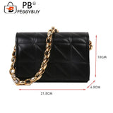 Geometric Pattern Shoulder Bag Acrylic Thick Chain Flap Handbag