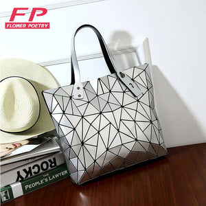 Geometric Women Shoulder Bags Female Folded Plaid Crossbody Messenger Bag