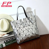 Geometric Women Shoulder Bags Female Folded Plaid Crossbody Messenger Bag
