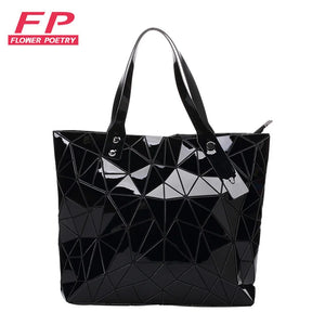 Geometric Women Shoulder Bags Female Folded Plaid Crossbody Messenger Bag