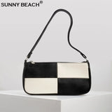 Plaid PU Leather Women Bags Casual Shoulder Bag Totes