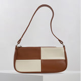 Plaid PU Leather Women Bags Casual Shoulder Bag Totes