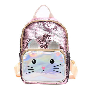 Sequined Teen Backpack College Style School Bag